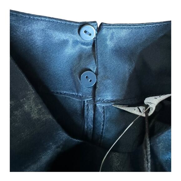 NWT Zara Crop Top Blouse, Mock Neck, long sleeve, ruched hem in blue size medium - Picture 8 of 11